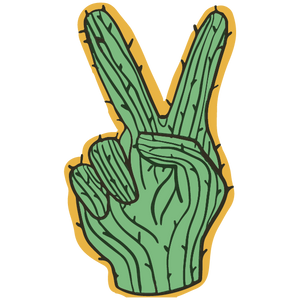 Peace-out Cactus Sticker